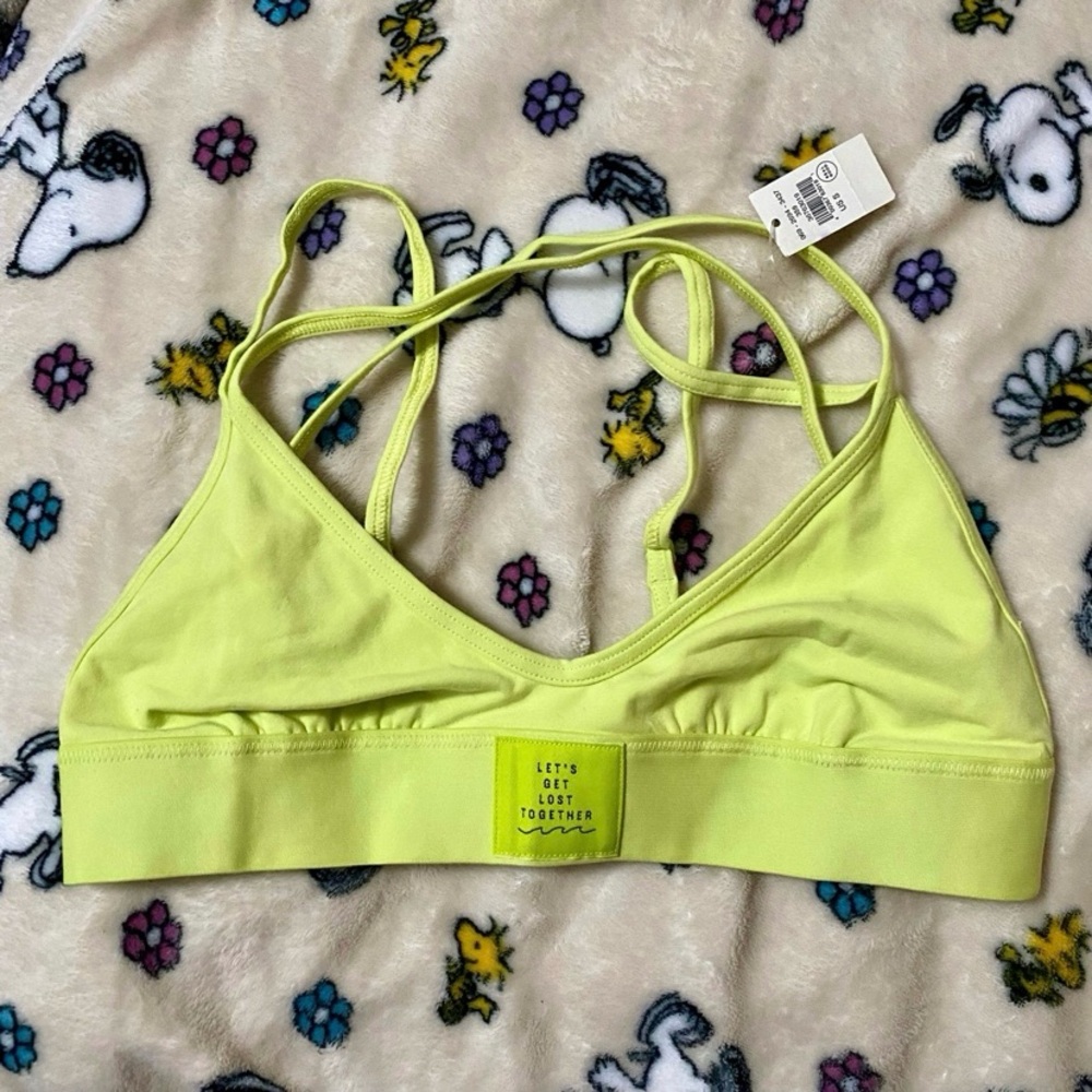 NWT Women’s Lime Green Aerie Cross-Strap Bikini Top S